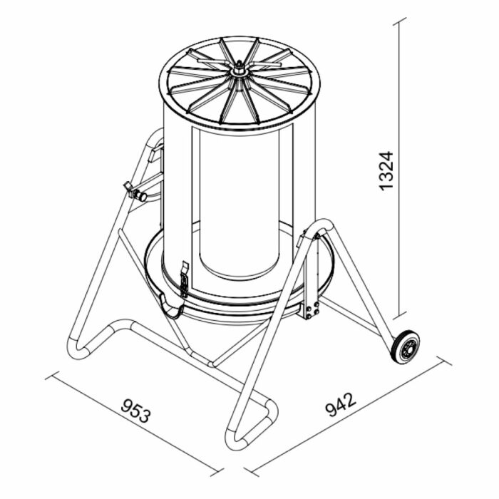 Hydropress 180L – Orange Aluminium Cast - Image 3